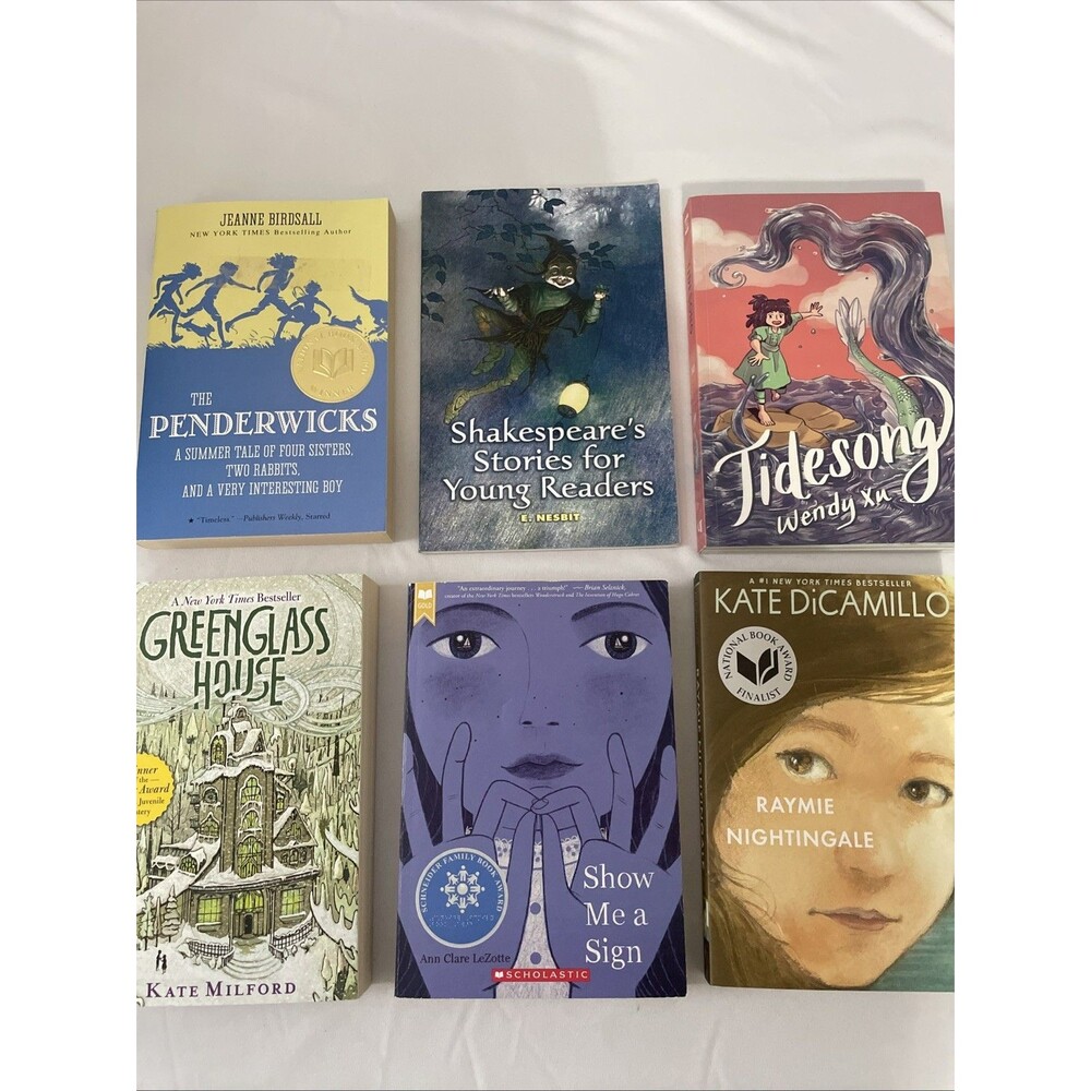 Lot 6 Diverse Middle Grade Award Books Penderwicks Greenglass House + 4 More
